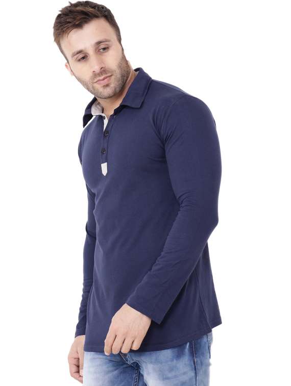 navy blue cotton blend t-shirt - 20841552 -  Standard Image - 1