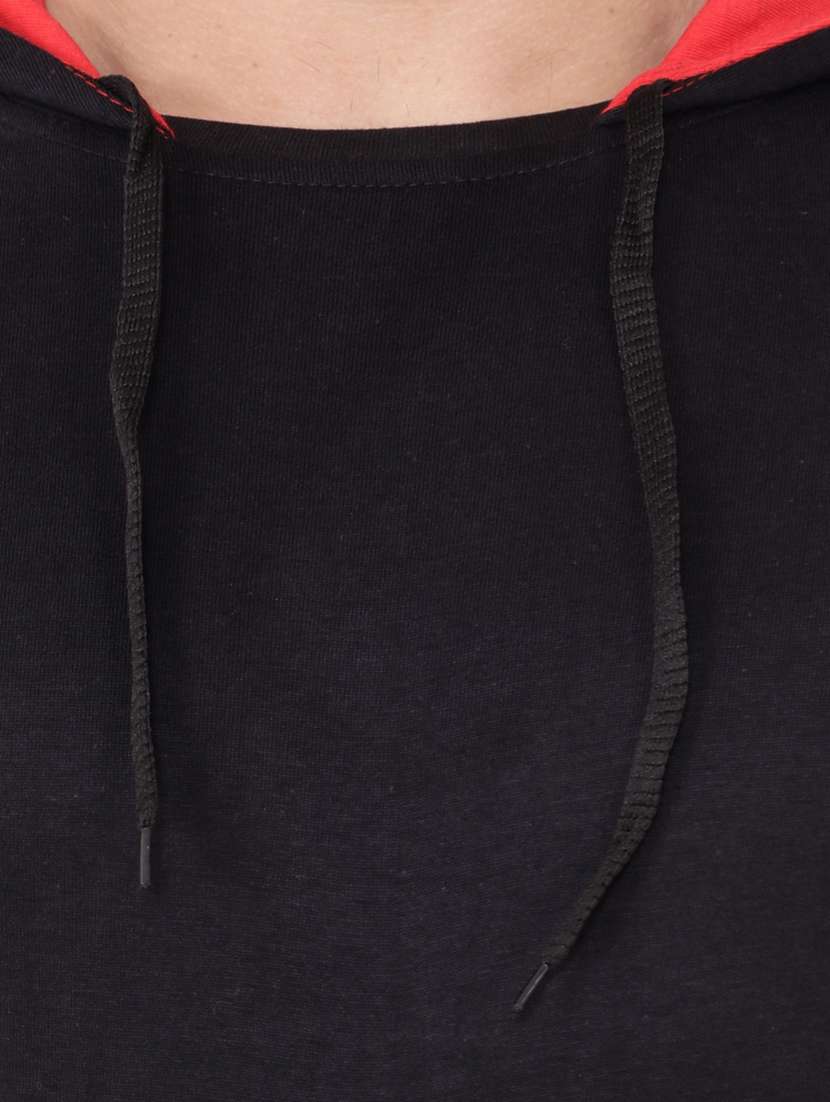 men solid long sleeve hooded t-shirt - 20841555 -  Standard Image - 4