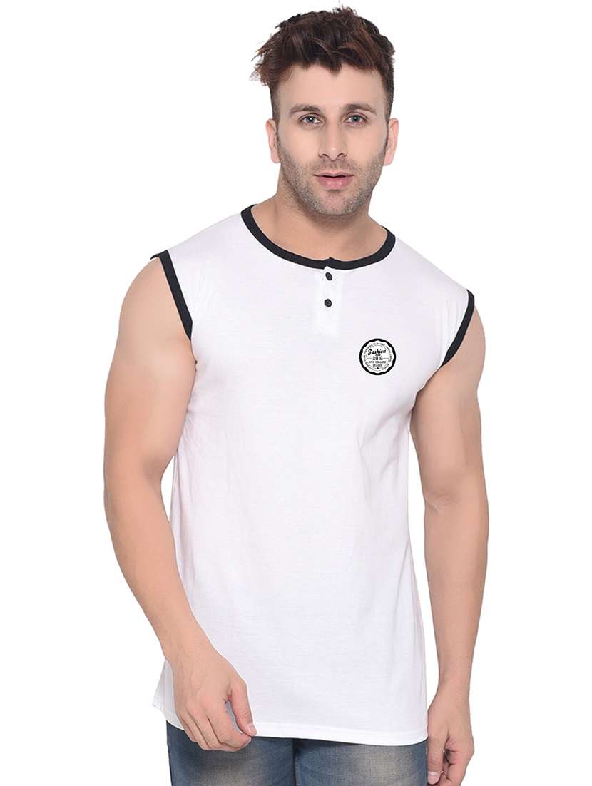 white cotton blend t-shirt