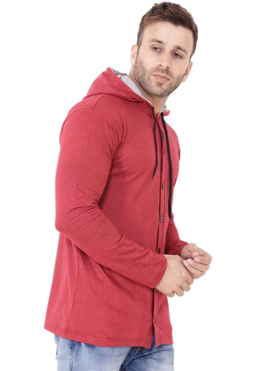 maroon cotton blend t-shirt - 20841622 -  Standard Image - 1