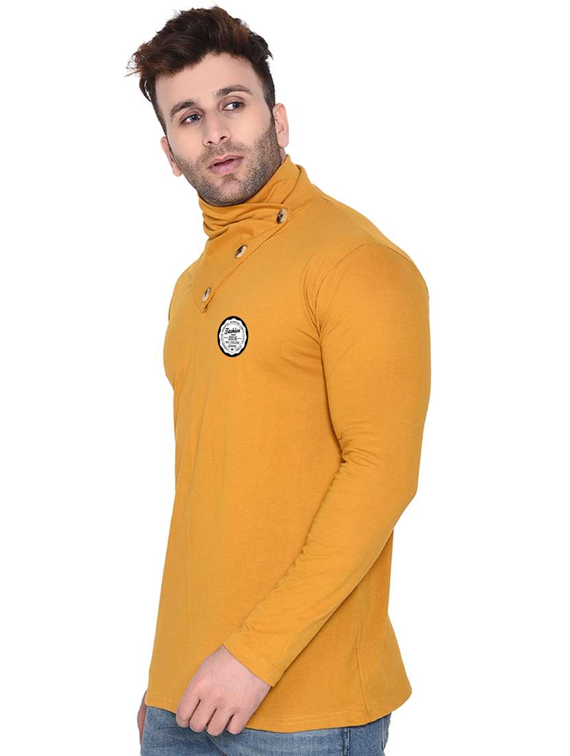 mustard cotton blend t-shirt - 20841631 -  Standard Image - 1