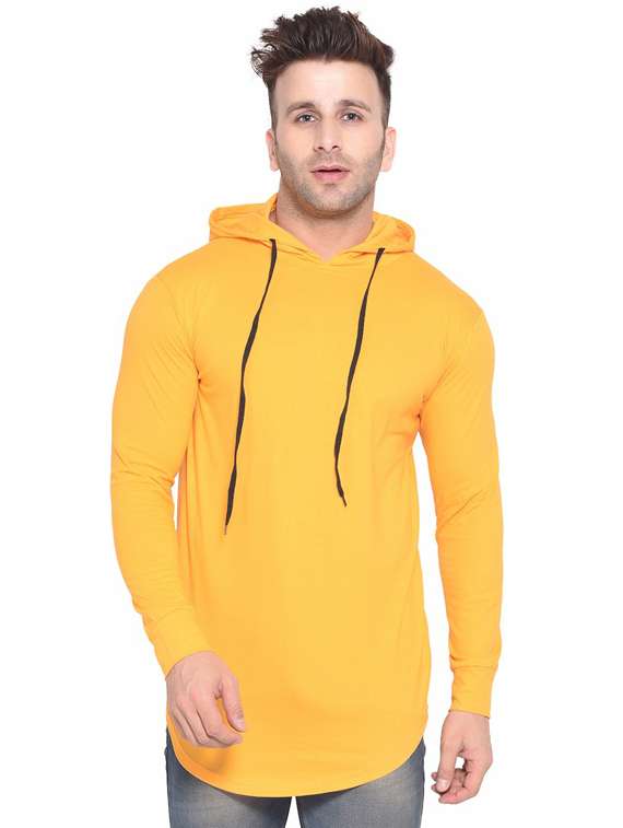 yellow cotton blend t-shirt