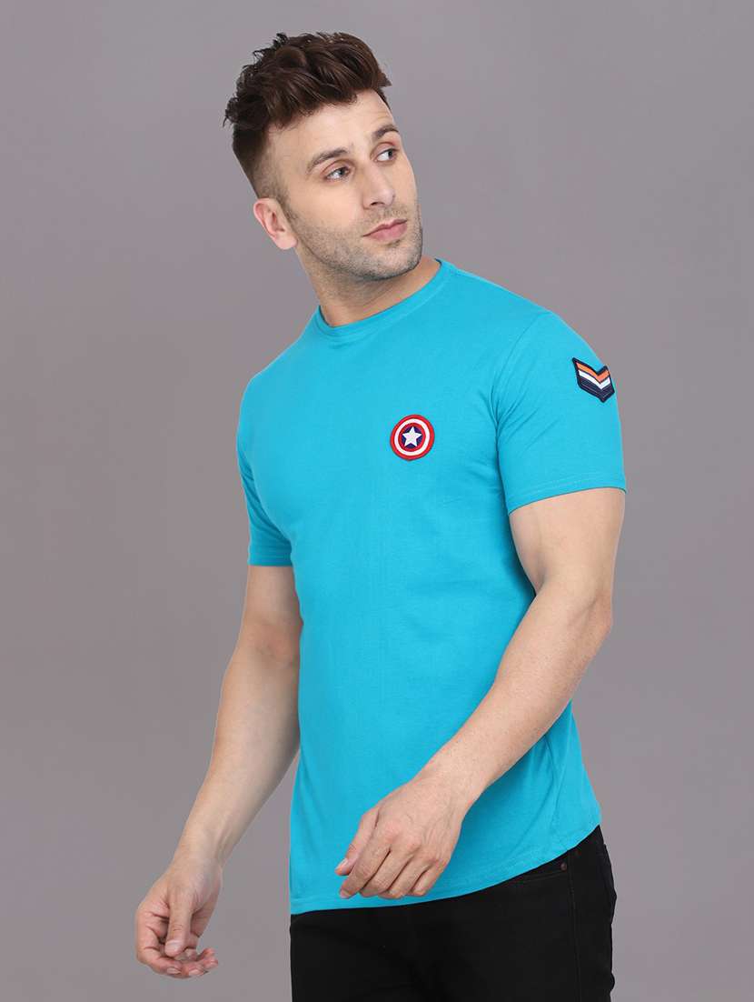 men logo print round neck t-shirt - 20841671 -  Standard Image - 1