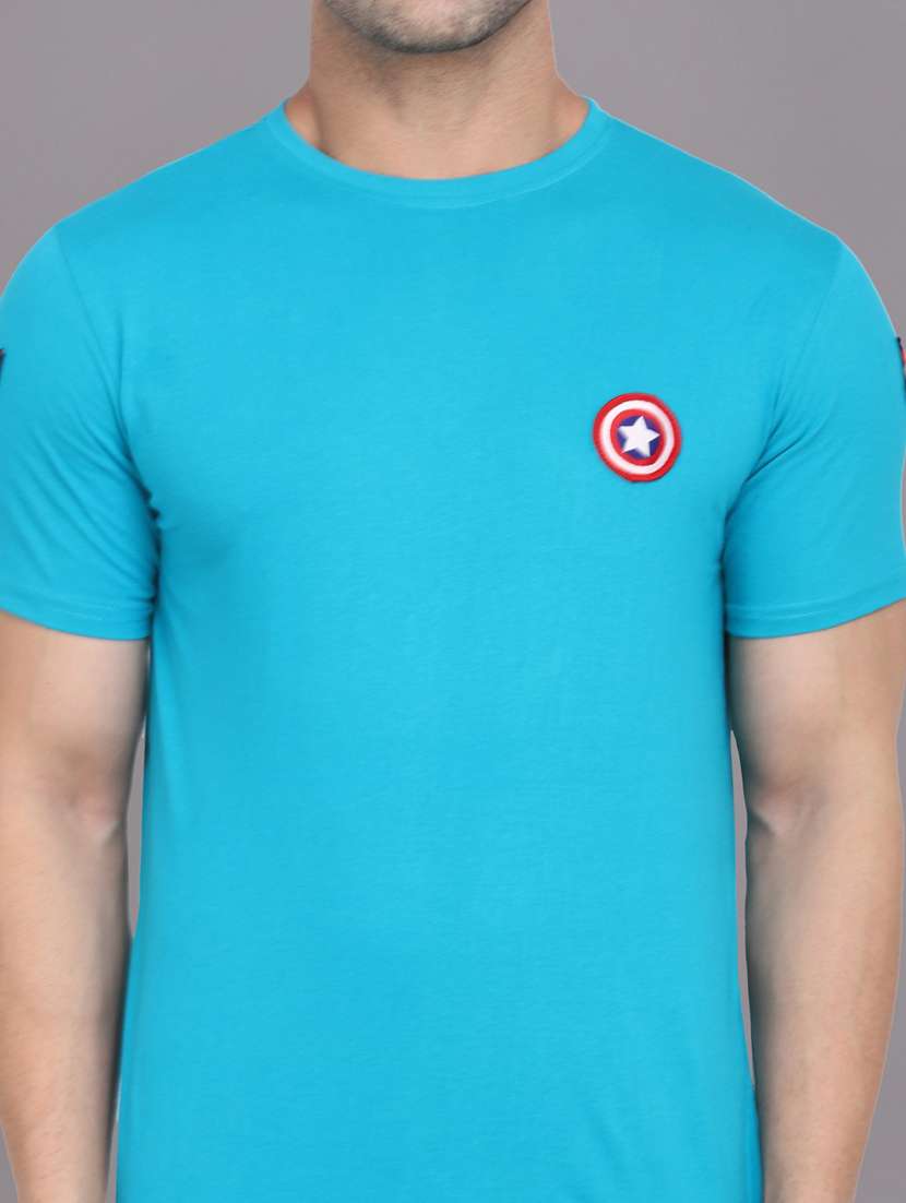 men logo print round neck t-shirt - 20841671 -  Standard Image - 4