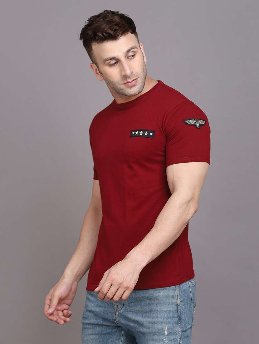 men solid round neck t-shirt - 20841672 -  Standard Image - 1