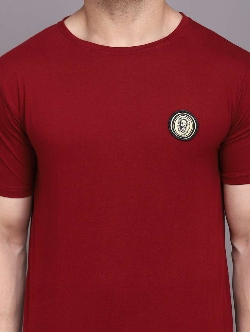 maroon cotton blend t-shirt - 20841683 -  Standard Image - 4