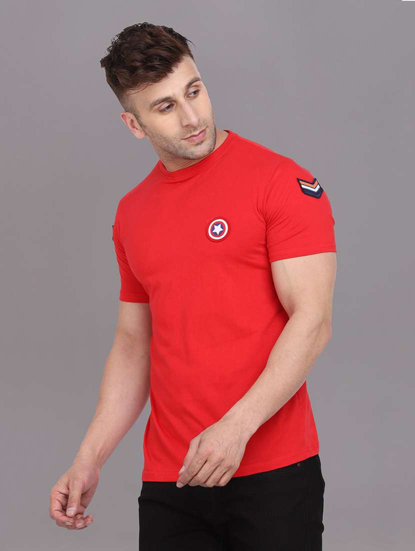 Red Cotton Blend T-shirt - 20841688 -  Standard Image - 1