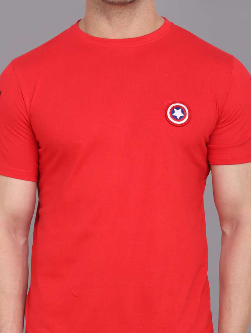 Red Cotton Blend T-shirt - 20841688 -  Standard Image - 4