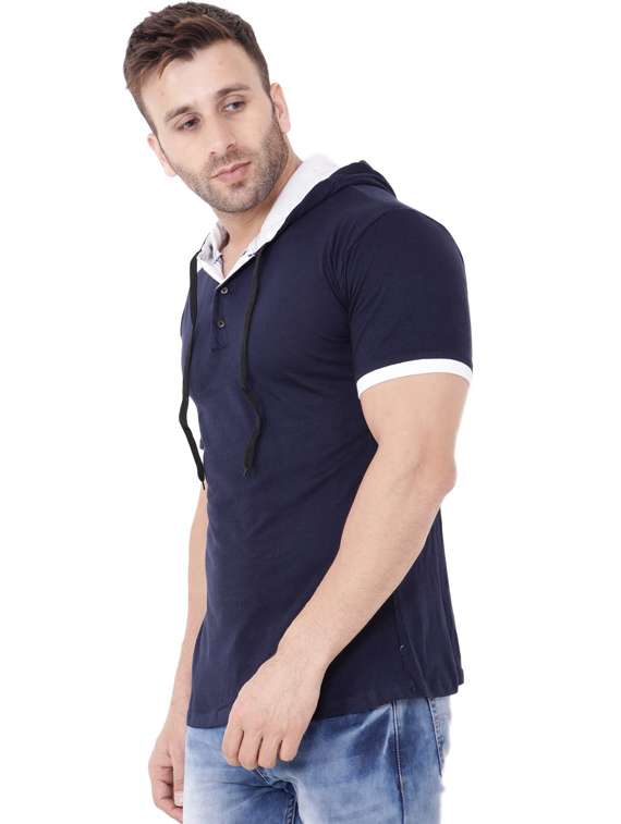 navy blue cotton blend t-shirt - 20841695 - Standard Image - 1