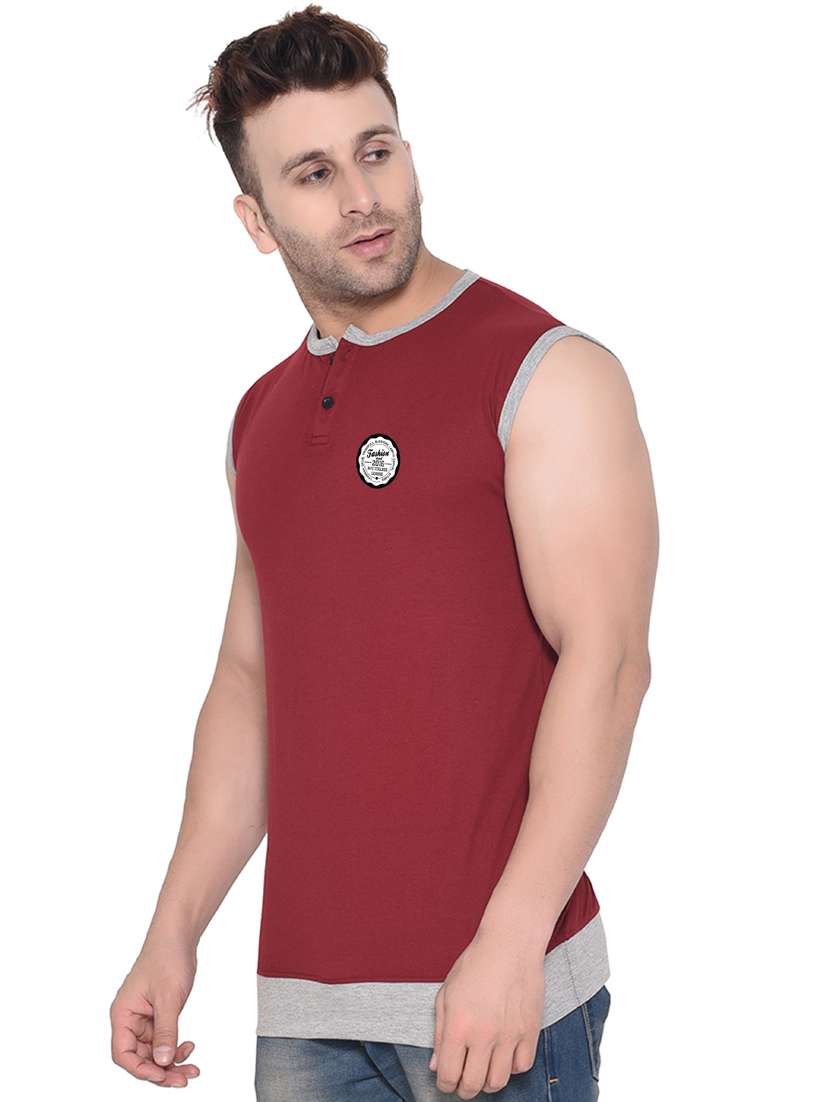 maroon cotton blend t-shirt - 20841712 -  Standard Image - 1