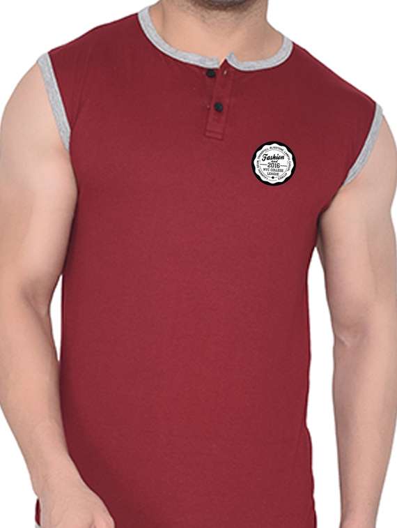 maroon cotton blend t-shirt - 20841712 -  Standard Image - 4