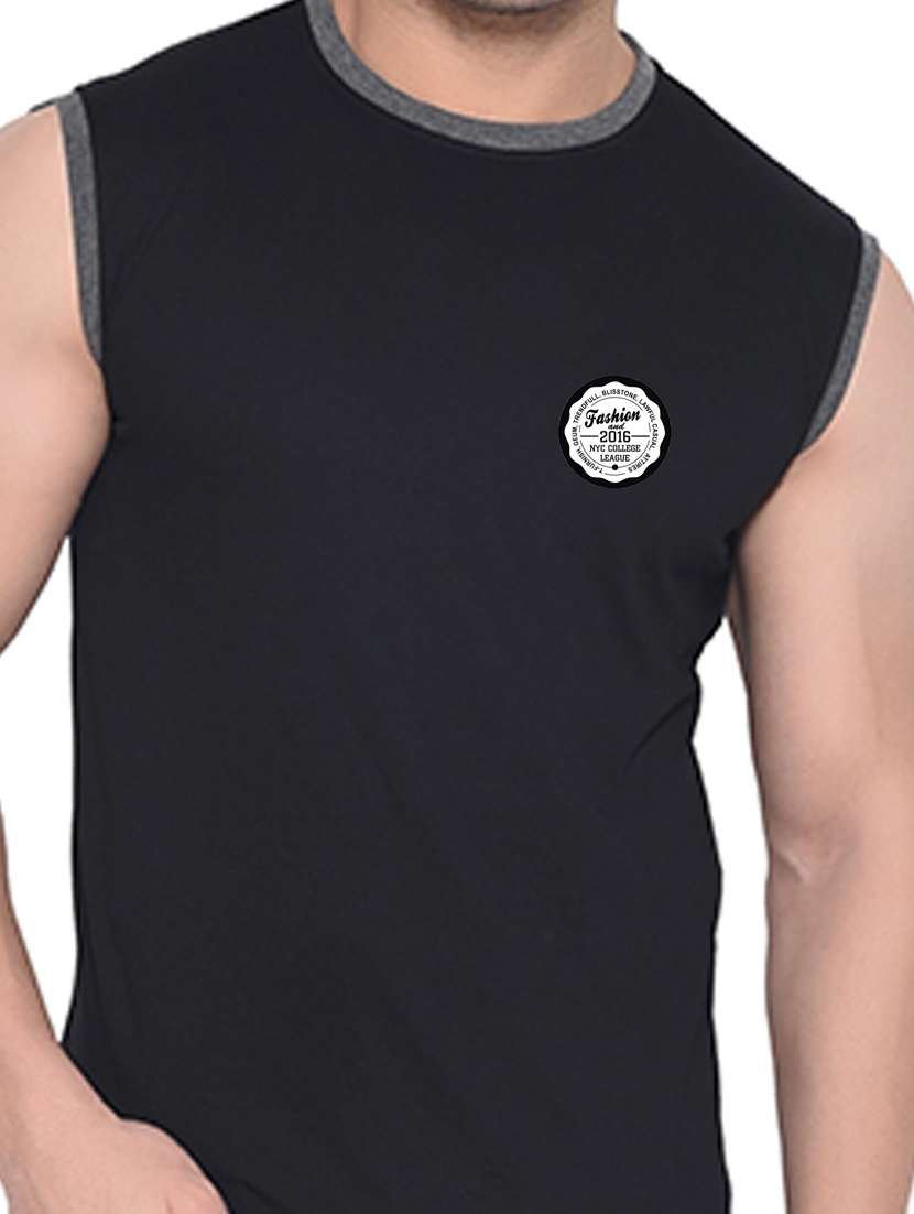 black cotton blend t-shirt - 20841714 -  Standard Image - 4