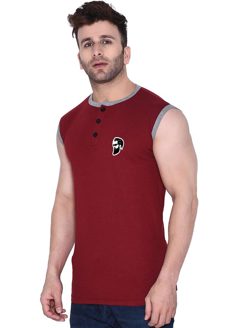 maroon cotton blend t-shirt - 20841717 -  Standard Image - 1