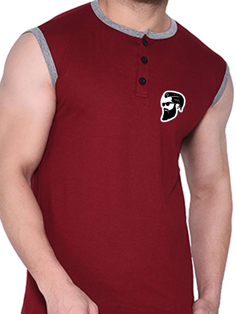 maroon cotton blend t-shirt - 20841717 -  Standard Image - 4