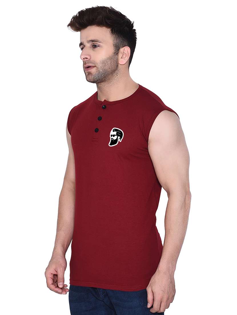 maroon cotton blend t-shirt - 20841747 -  Standard Image - 1