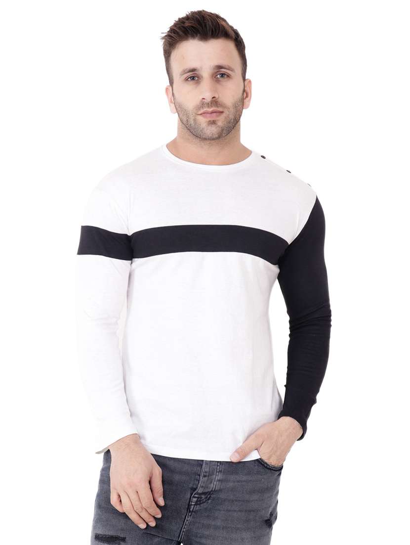 men color block long sleeve t-shirt