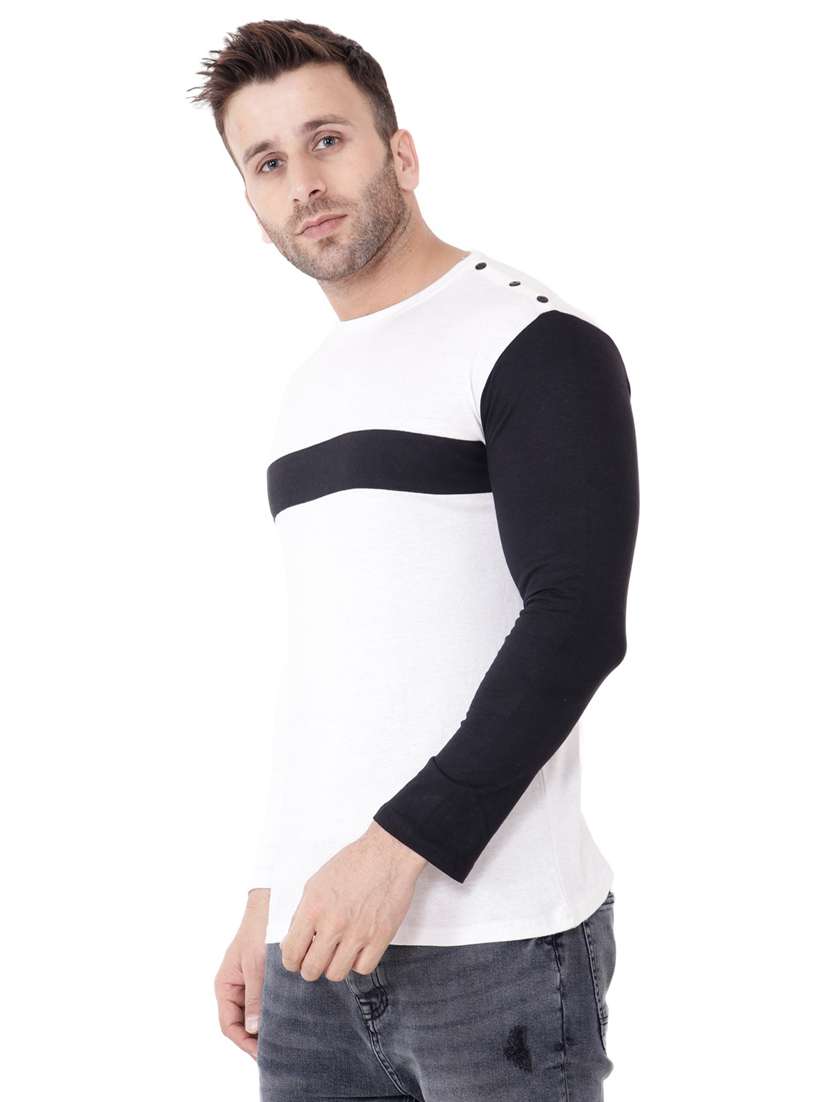 men color block long sleeve t-shirt - 20841754 -  Standard Image - 1