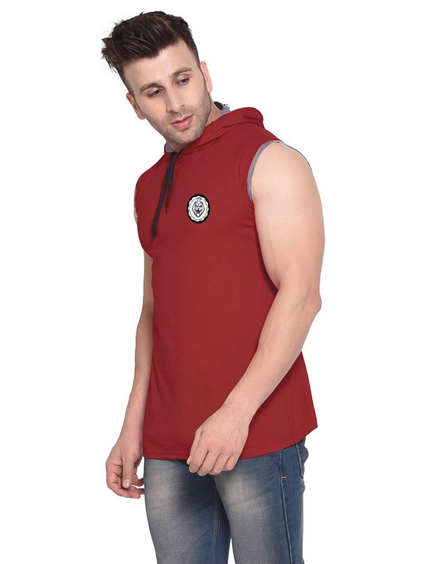 maroon cotton blend t-shirt - 20841798 -  Standard Image - 1
