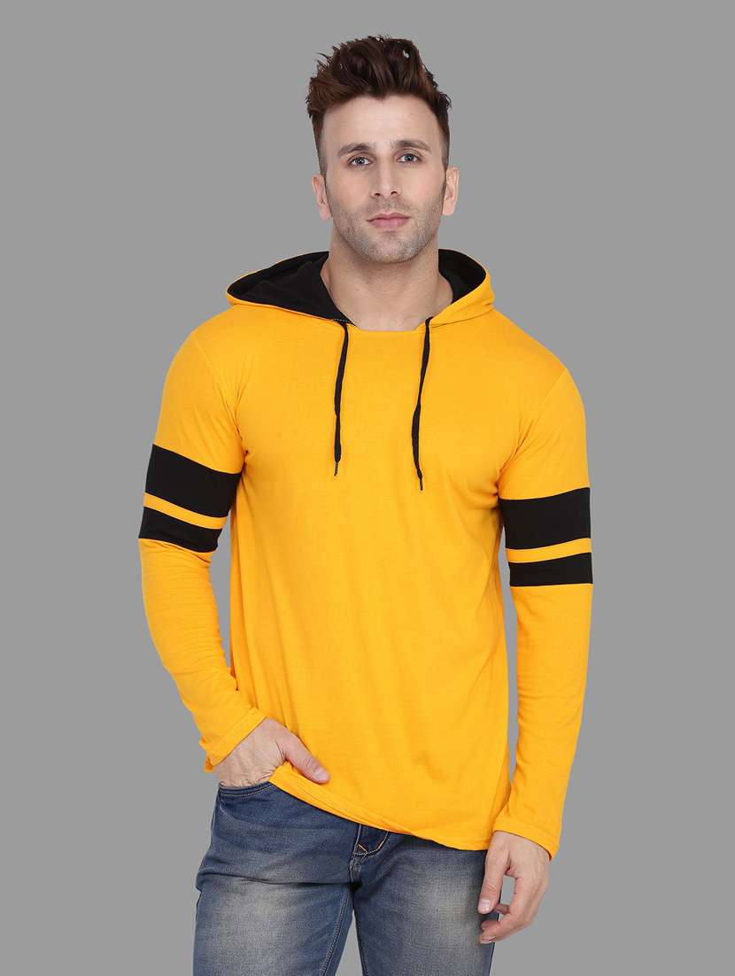 yellow cotton blend t-shirt