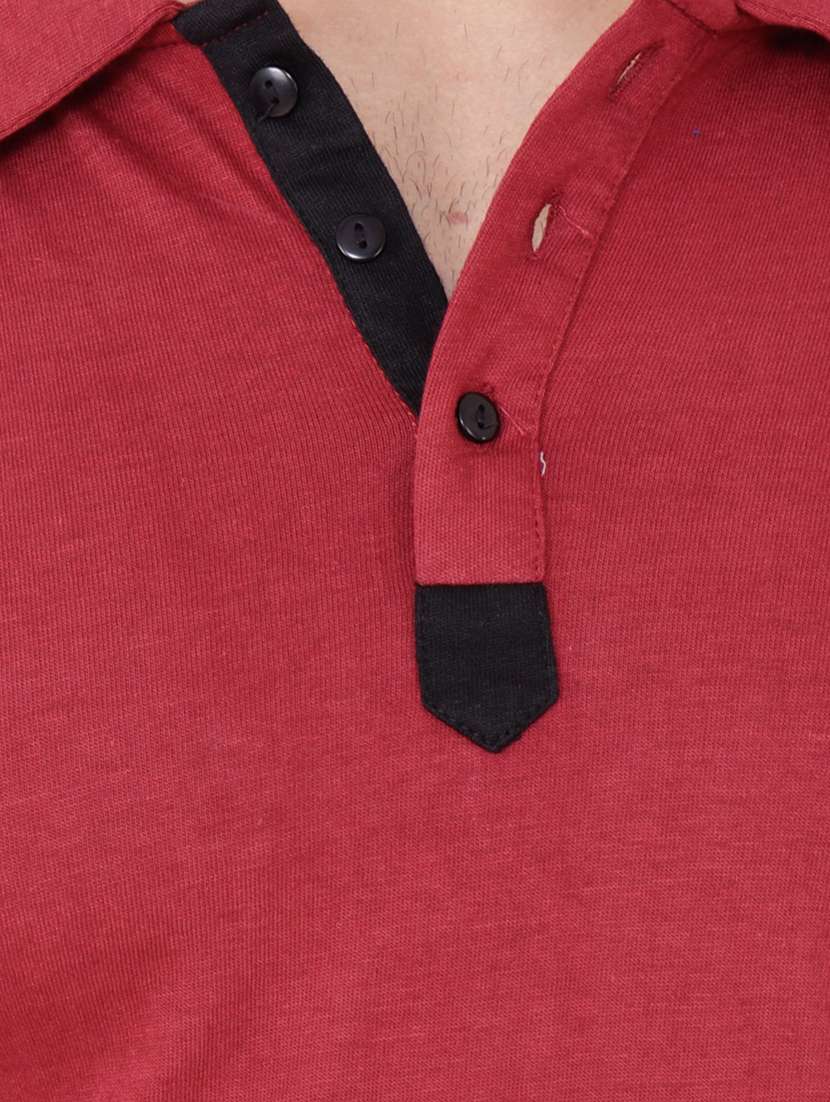 maroon cotton blend t-shirt - 20841858 -  Standard Image - 4