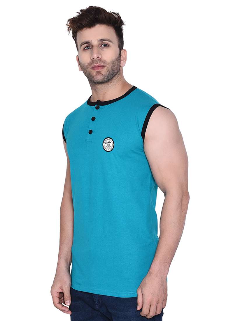 turquoise cotton blend t-shirt - 20841863 -  Standard Image - 1