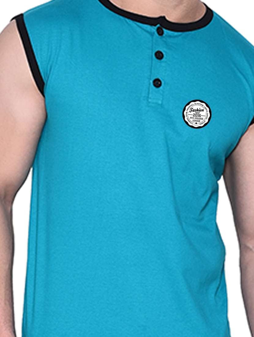 turquoise cotton blend t-shirt - 20841863 -  Standard Image - 4