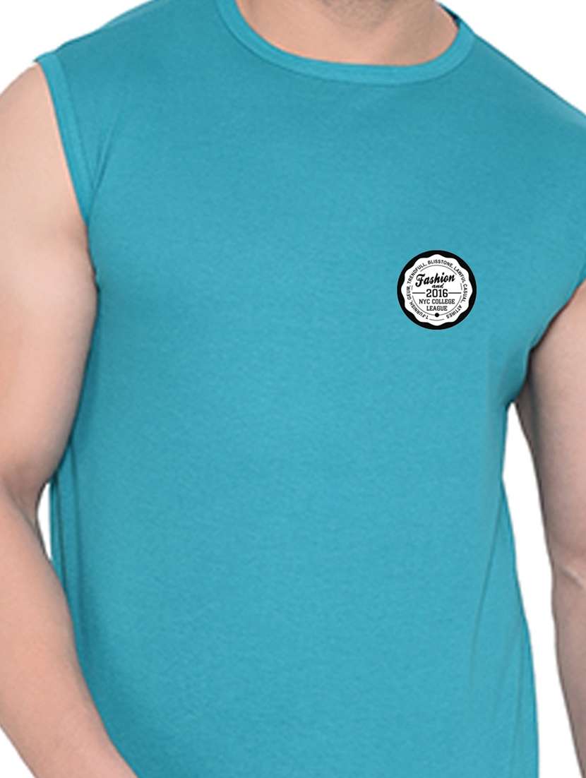 turquoise cotton blend t-shirt - 20841870 -  Standard Image - 4