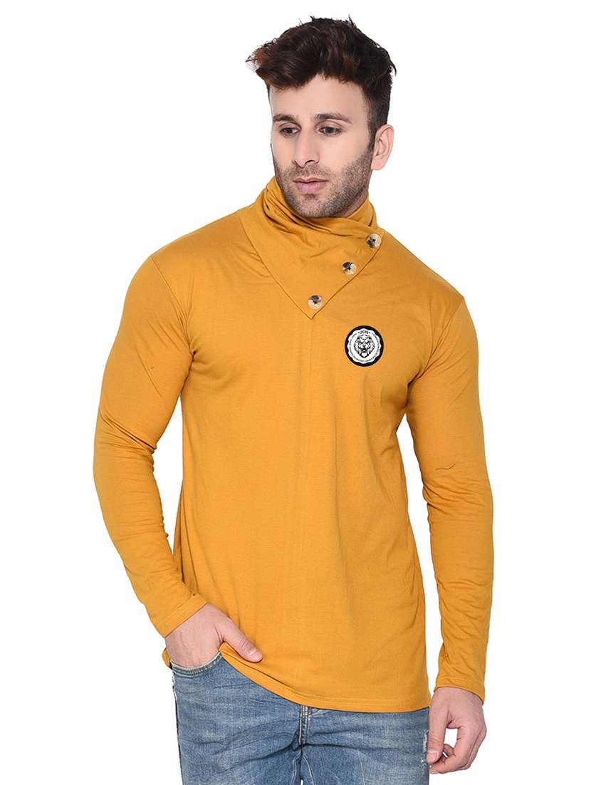 yellow cotton blend all over print t-shirt - 20841876 - Zoom Image - 0