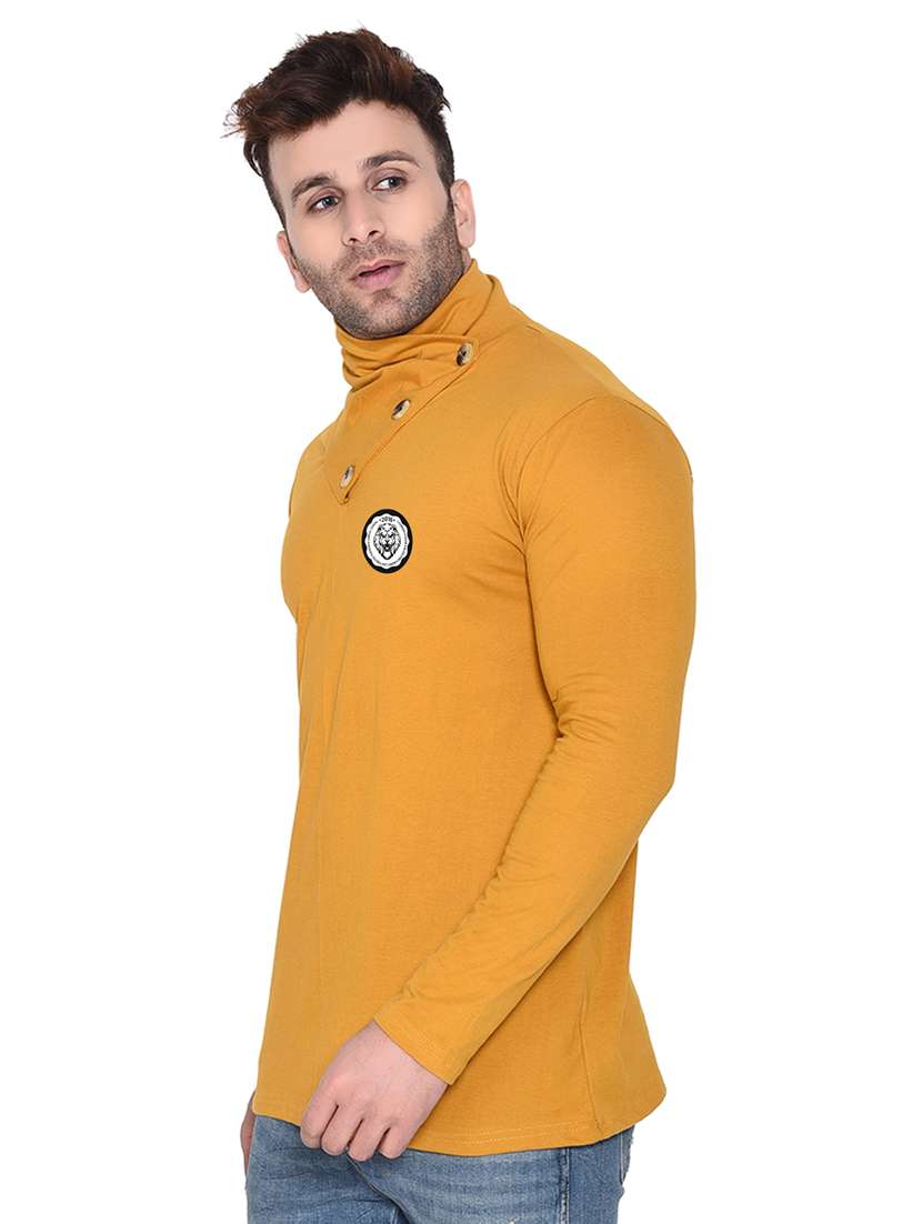 yellow cotton blend all over print t-shirt - 20841876 - Standard Image - 1