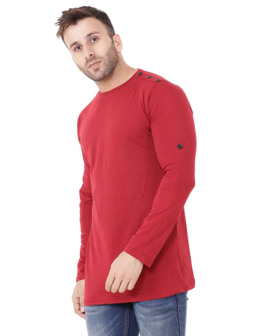 maroon cotton blend t-shirt - 20841928 -  Standard Image - 1