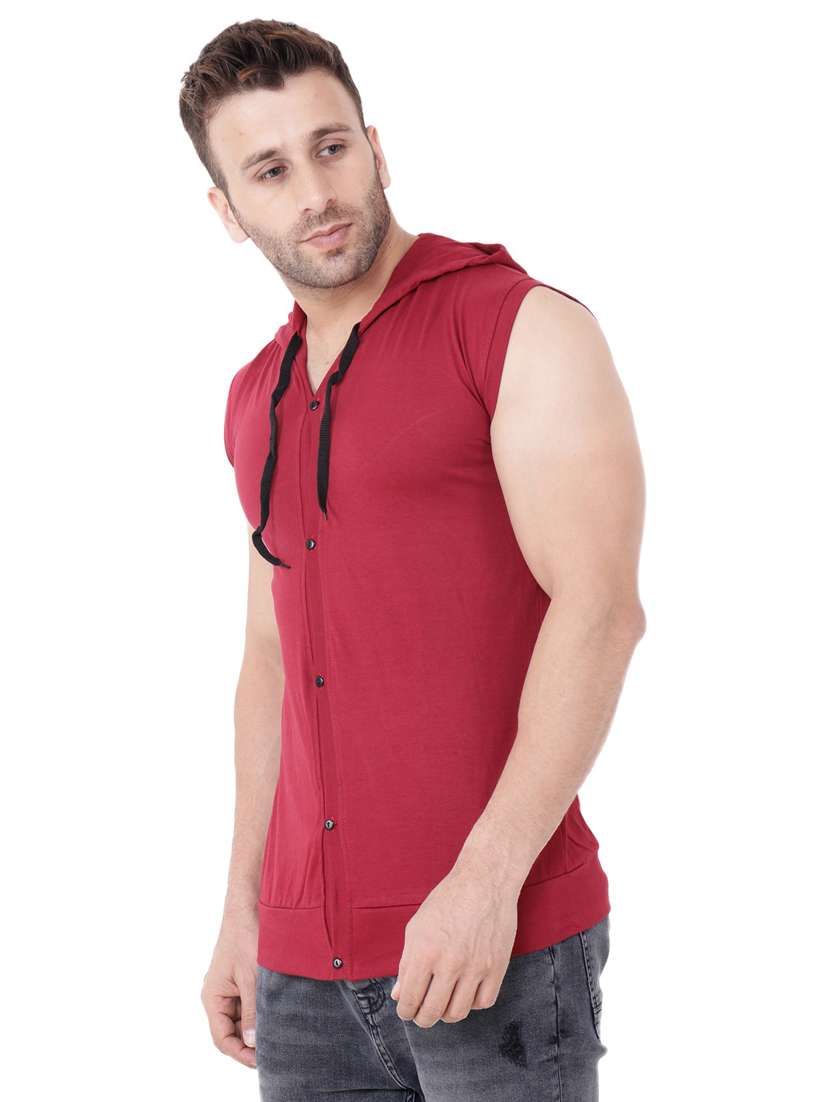 maroon cotton blend t-shirt - 20841935 -  Standard Image - 1