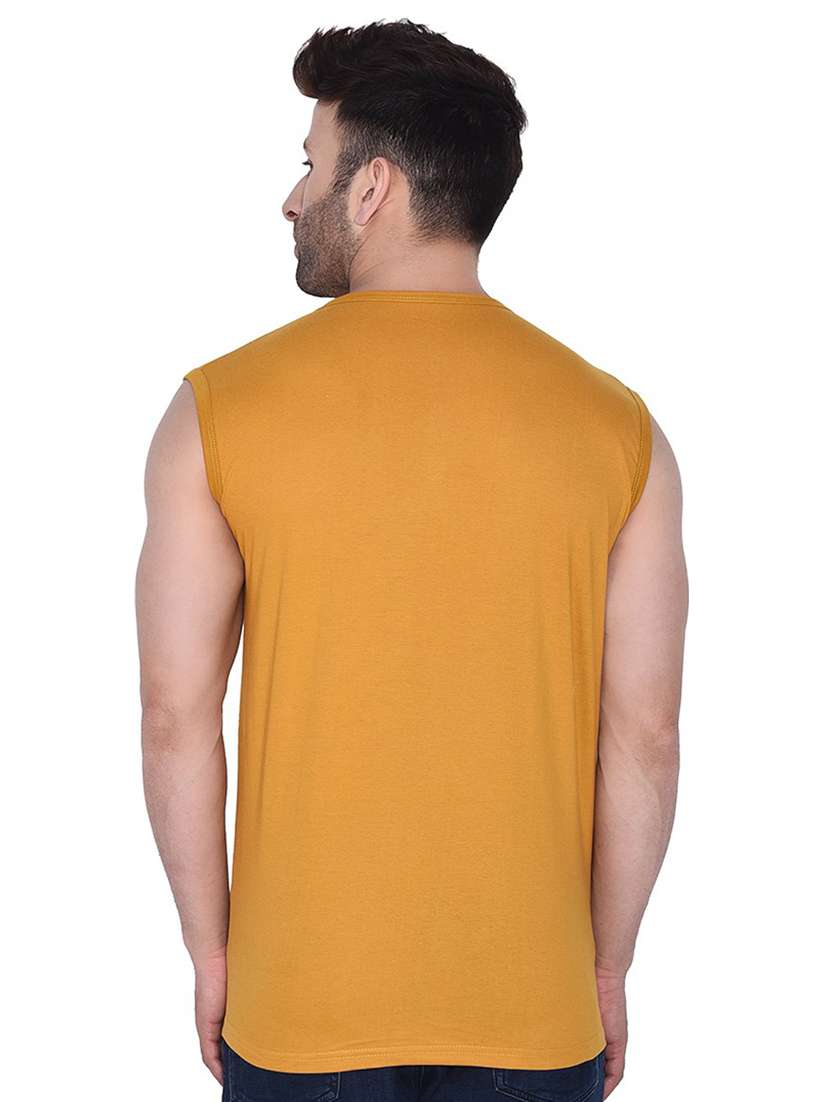 men solid sleeveless t-shirt - 20841979 -  Standard Image - 1