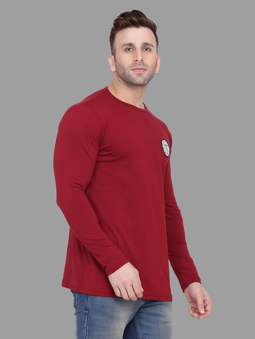 maroon cotton blend t-shirt - 20841993 -  Standard Image - 1