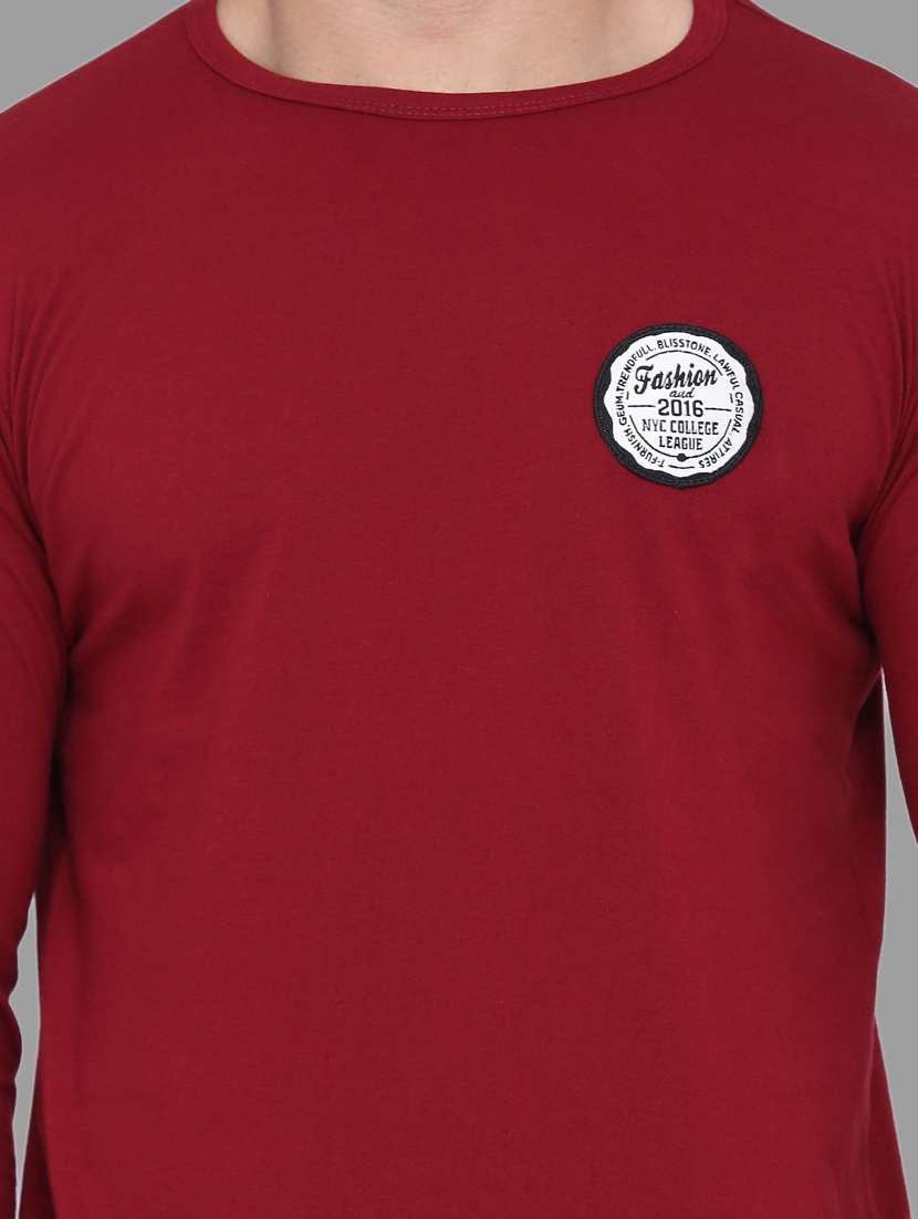 maroon cotton blend t-shirt - 20841993 -  Standard Image - 4