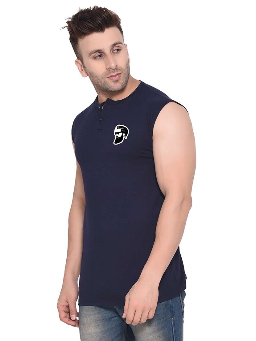 dark blue cotton blend t-shirt - 20842011 -  Standard Image - 1
