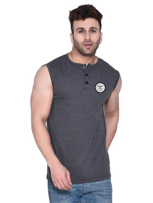 grey cotton blend t-shirt - 20842012 - Standard Image - 0