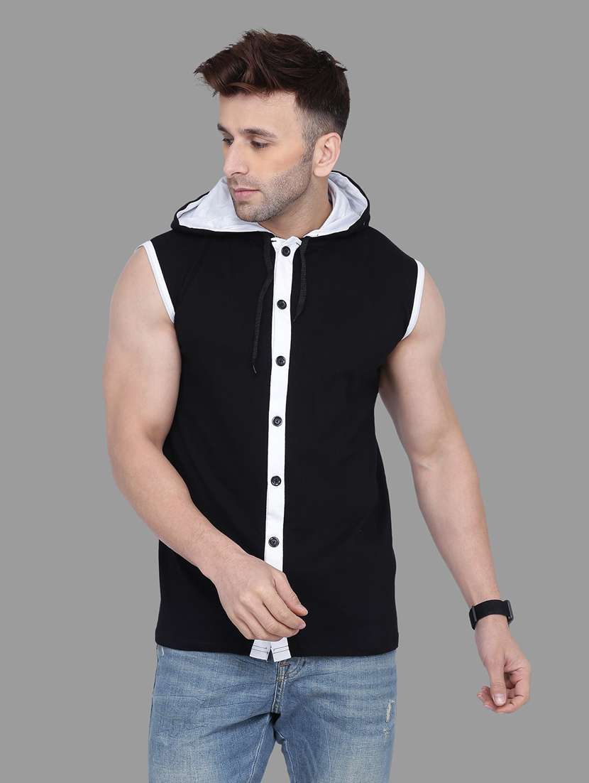 black cotton blend t-shirt