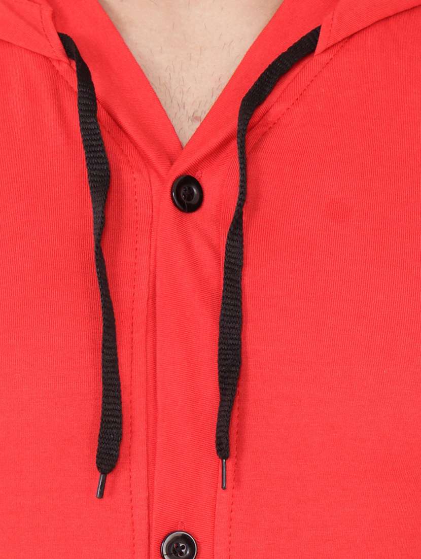 red solid cotton blend t-shirt - 20842061 -  Standard Image - 4