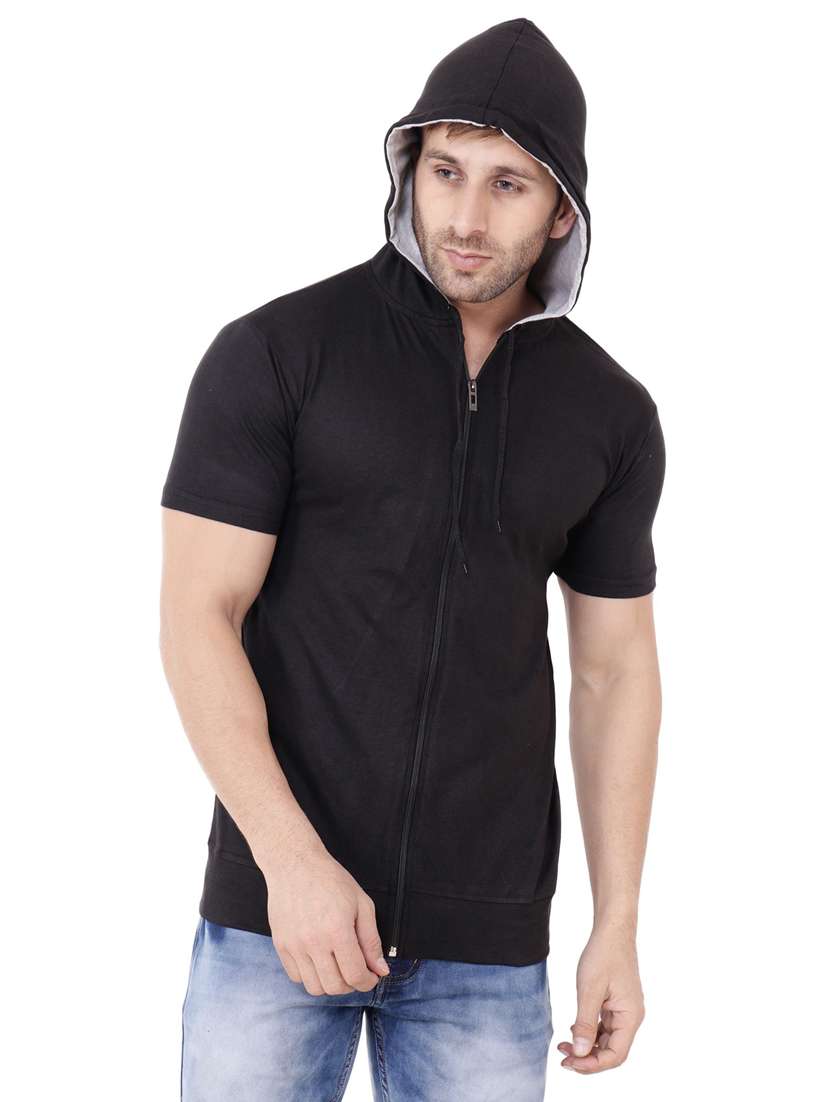 black cotton blend t-shirt