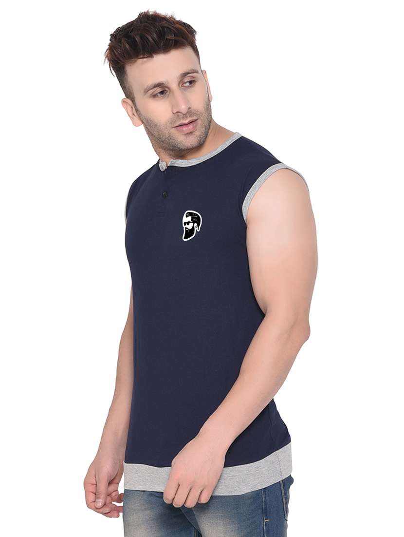 dark blue cotton blend t-shirt - 20842071 -  Standard Image - 1