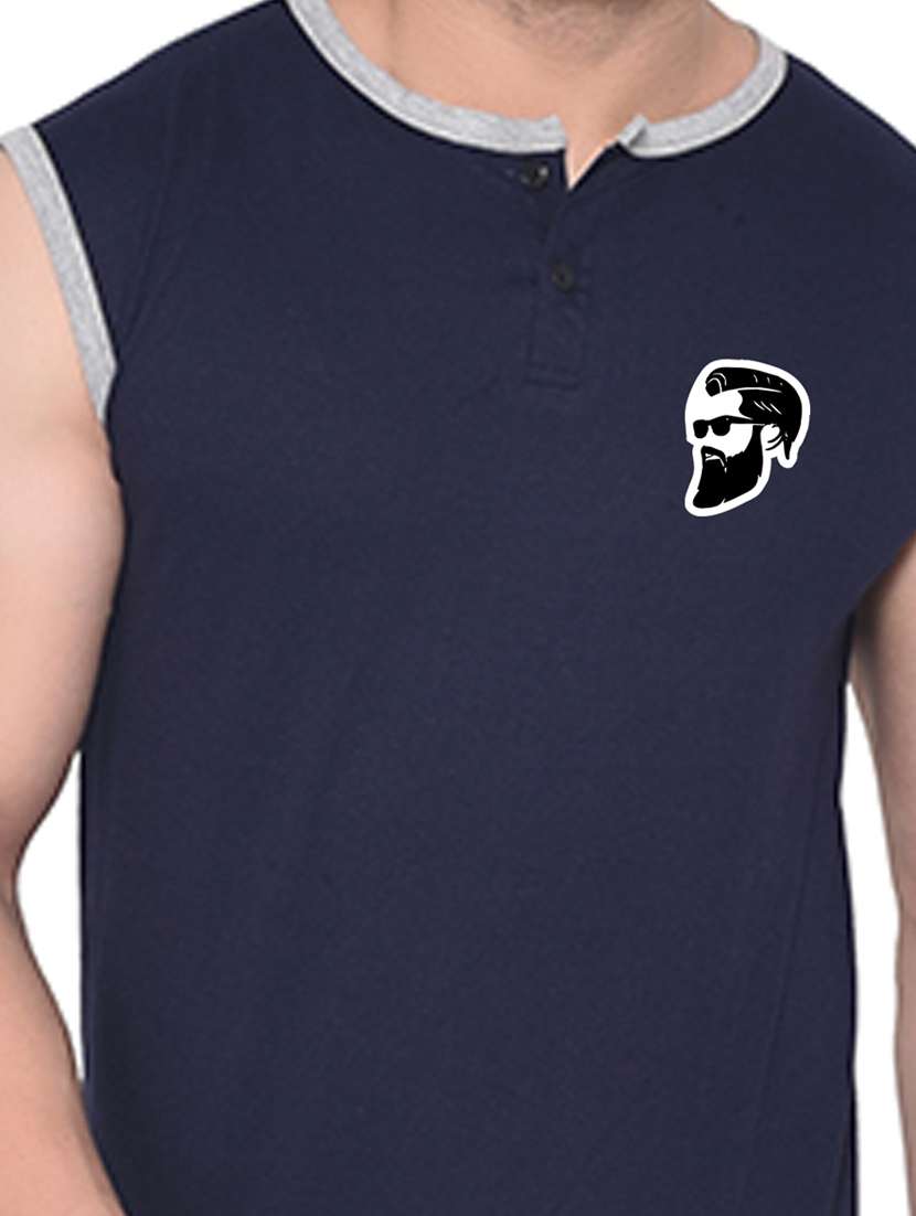 dark blue cotton blend t-shirt - 20842071 -  Standard Image - 4