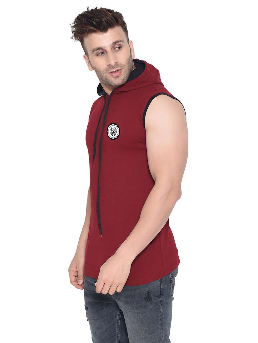 maroon cotton blend t-shirt - 20842090 -  Standard Image - 1