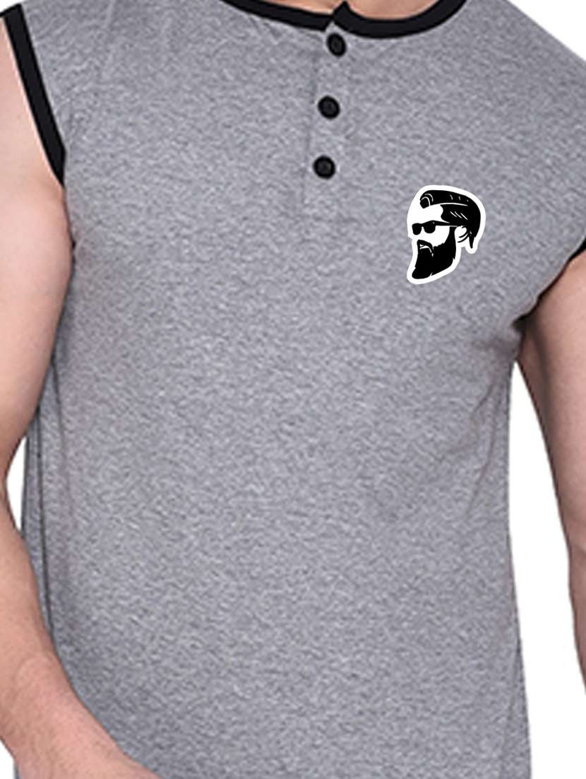 men solid sleeveless t-shirt - 20842095 -  Standard Image - 4