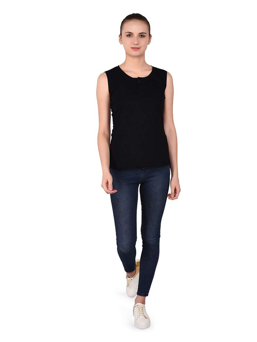 women solid round neck t-shirt - 20842137 - Standard Image - 4