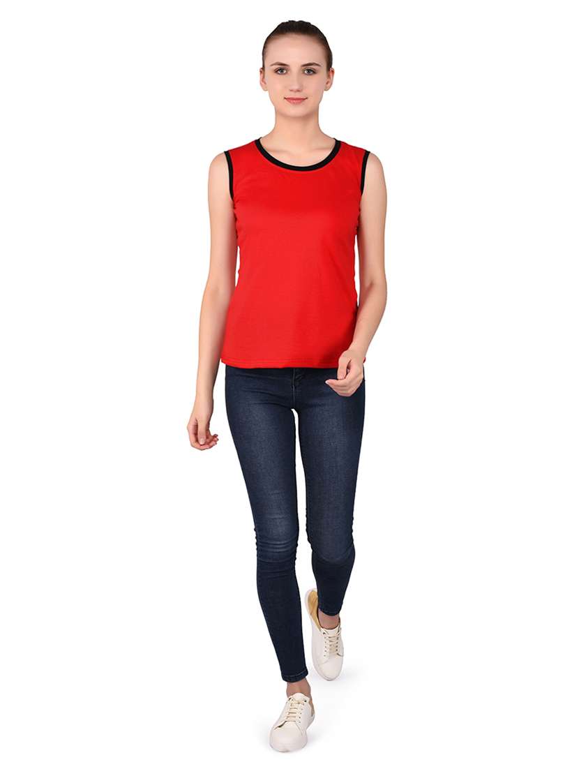 women solid round neck t-shirt - 20842142 -  Standard Image - 4