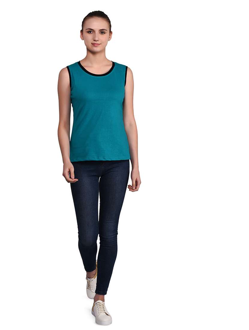 women solid round neck t-shirt - 20842143 -  Standard Image - 4