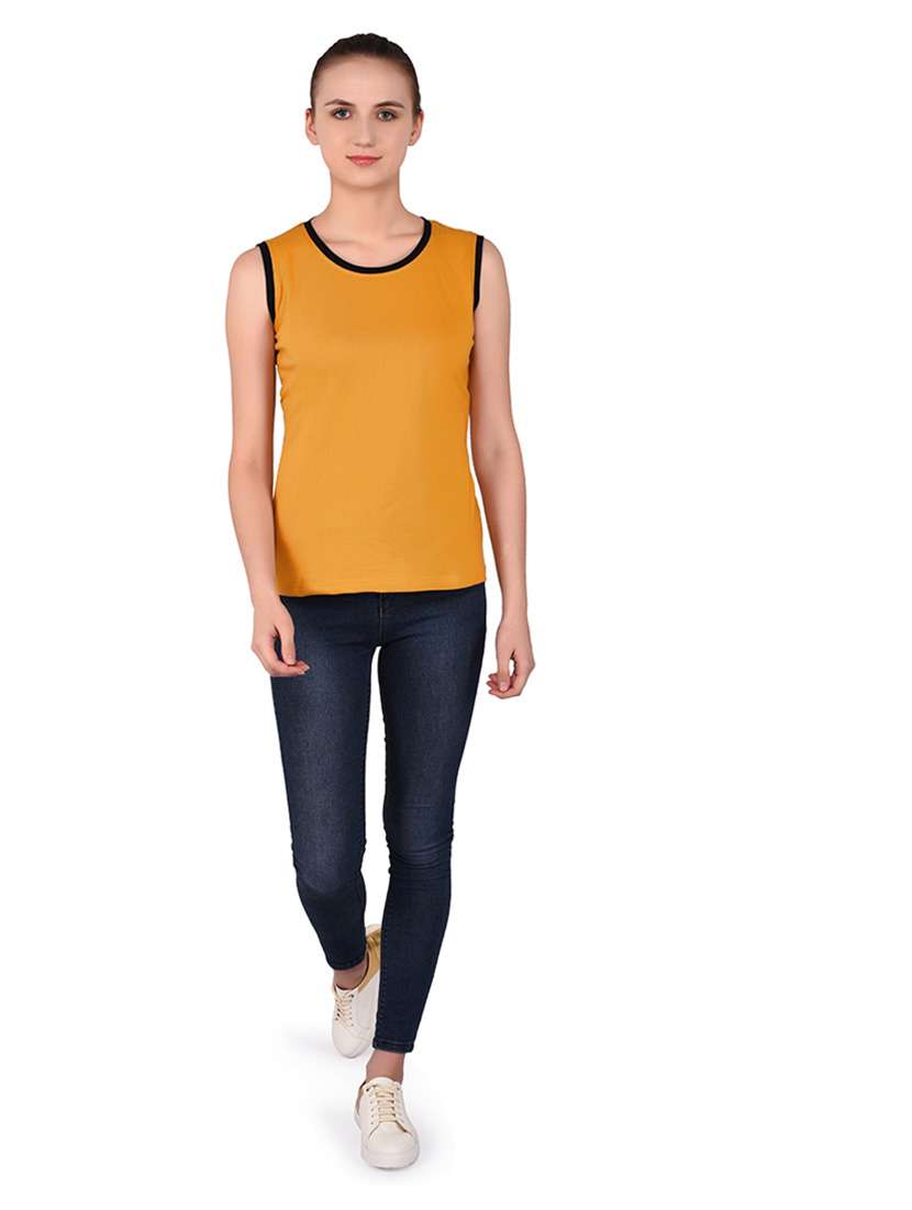 women solid round neck t-shirt - 20842148 -  Standard Image - 4