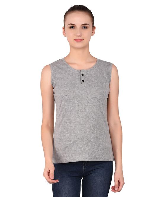 women solid round neck t-shirt - 20842165 - Standard Image - 0
