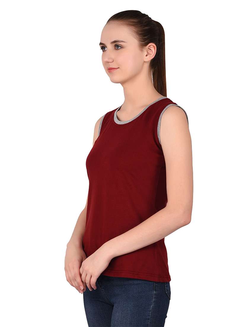 women solid round neck t-shirt - 20842175 -  Standard Image - 1