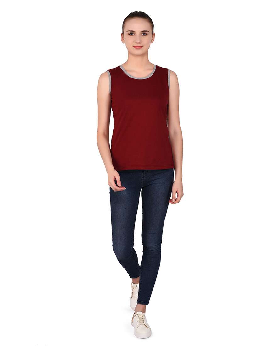 women solid round neck t-shirt - 20842175 -  Standard Image - 4